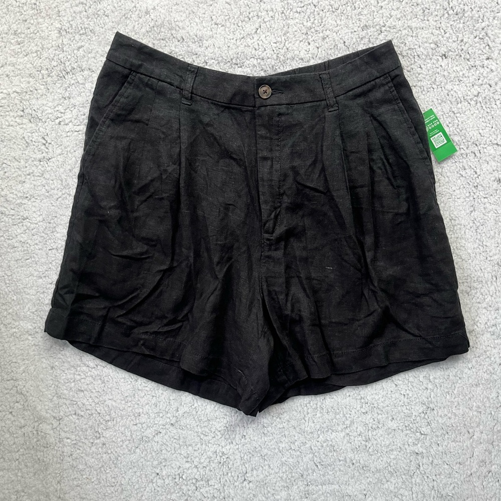 NEW Women's GAP Black Linen Blend Casual Shorts Size 12